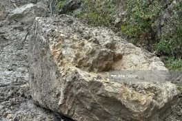 Quba-Xınalıq yolunda yenidən torpaq sürüşməsi olub - FOTO