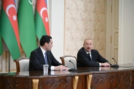 Azərbaycan və Türkmənistan prezidentləri mətbuata bəyanatlarla çıxış ediblər - YENİLƏNİB