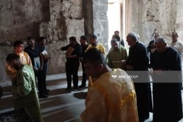 Alban-Udi dini icmasının nümayəndələri Xudavəng monastır kompleksini ziyarət ediblər - FOTO - YENİLƏNİB