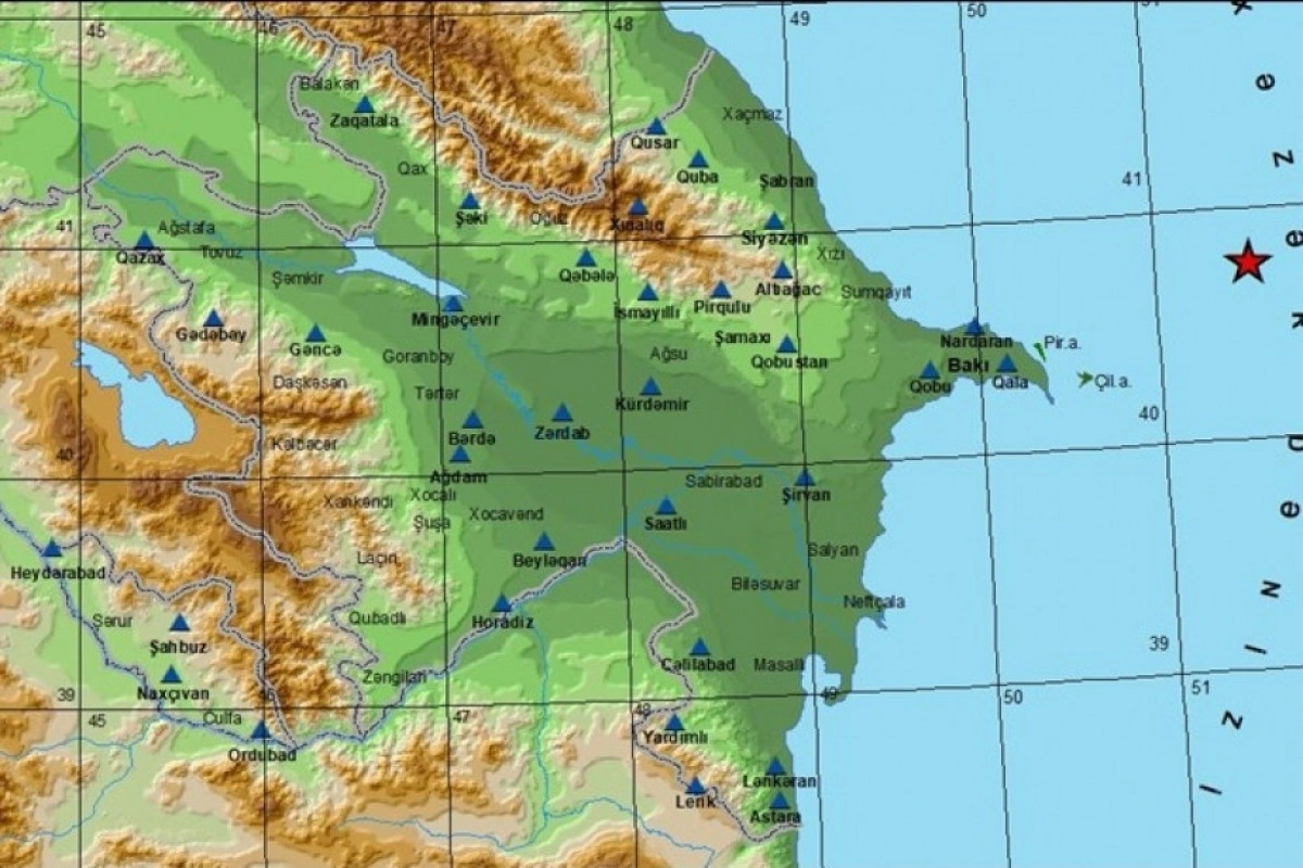 Xəzər dənizində 3,5 maqnitudalı zəlzələ qeydə alınıb