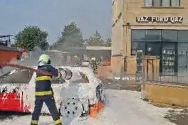 Yevlaxda yanacaqdoldurma məntəqəsində yanğın olub - FOTO - YENİLƏNİB