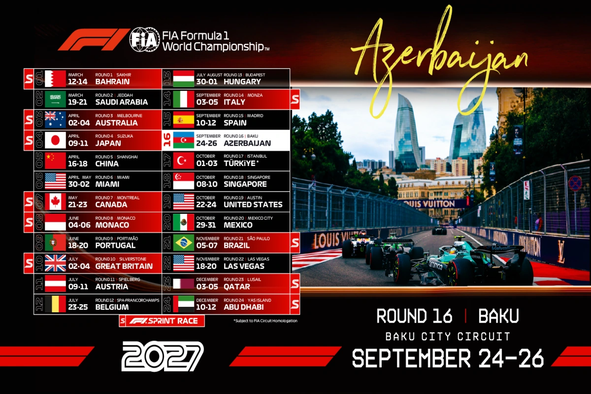 2027-ci il Formula 1 Azərbaycan Qran-prisinin tarixi açıqlanıb
