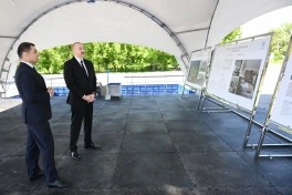 Prezident İlham Əliyev Zəngilan şəhərində “Zangilan City Park Hotel”in təməlini qoyub