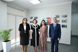 Leyla Əliyeva Yevlaxda məktəb binasının açılışında iştirak edib - FOTO