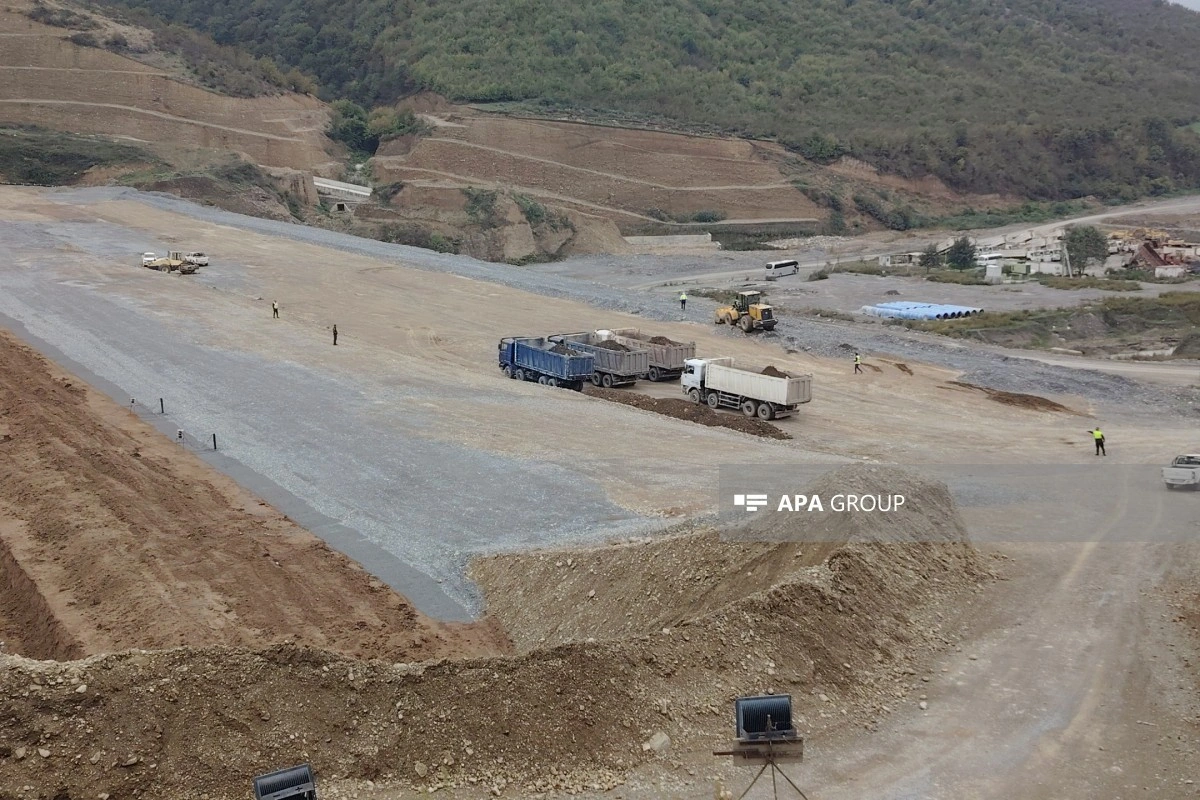 Qəbələdə Yengicə su anbarının tikintisi davam etdirilir - FOTO