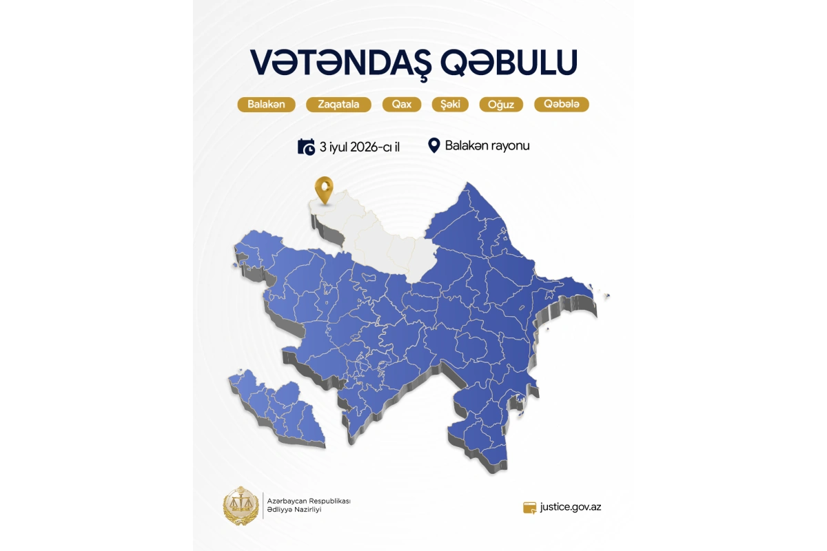 Ədliyyə naziri Balakəndə vətəndaşları qəbul edəcək