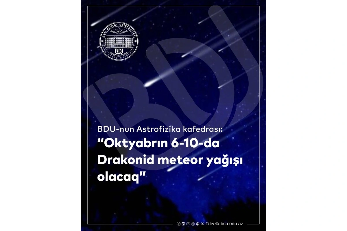 Oktyabrın dörd günü meteor yağışı olacaq