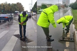 ADSEA: Həssas ərazilərdə yağış sularının toplanmasının qarşısı alınır - FOTO